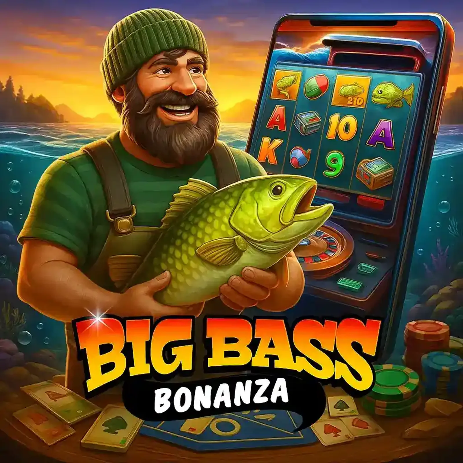 Prepare sua vara de pescar para grandes prêmios com Big Bass Bonanza no 166Bet. Um pescador sortudo mostra o peixe que garante as maiores recompensas neste slot.