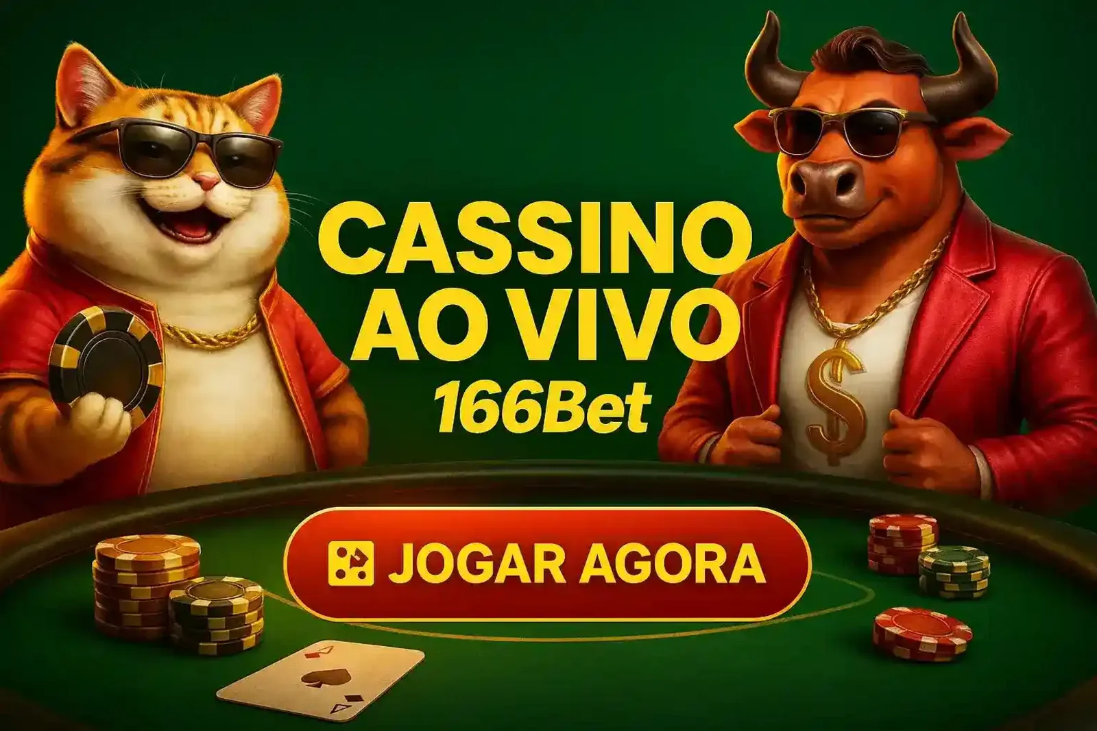 Cassino ao Vivo 166Bet | Jogue Agora com Nossos Mascotes! Junte-se aos nossos mascotes, o gato e o touro, no Cassino ao Vivo do 166Bet para uma experiência de jogo autêntica com dealers reais. Jogue agora e sinta a emoção!