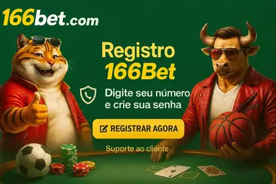 Faça seu registro no 166Bet de forma rápida e segura. Nossos mascotes te guiam no processo: digite seu número, crie sua senha e comece a jogar hoje mesmo!